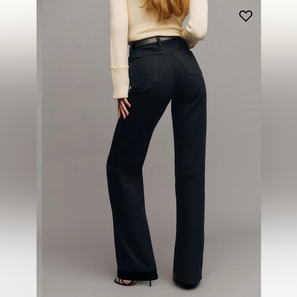 Reformation Black Wilder Wide Leg Jeans